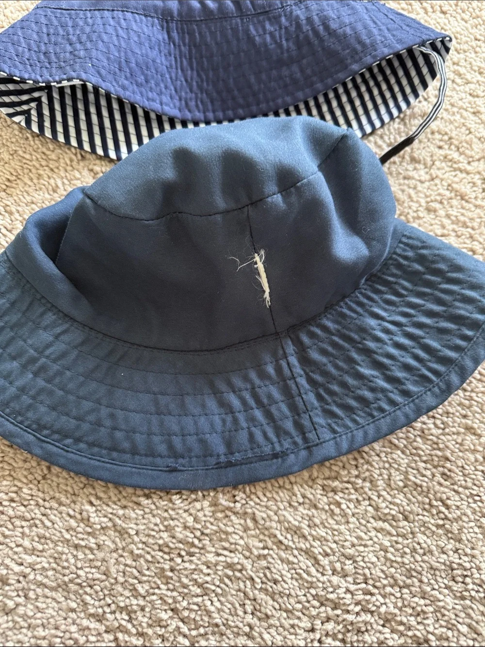 Reversible Sun hats for a little boy - 3 different sizes